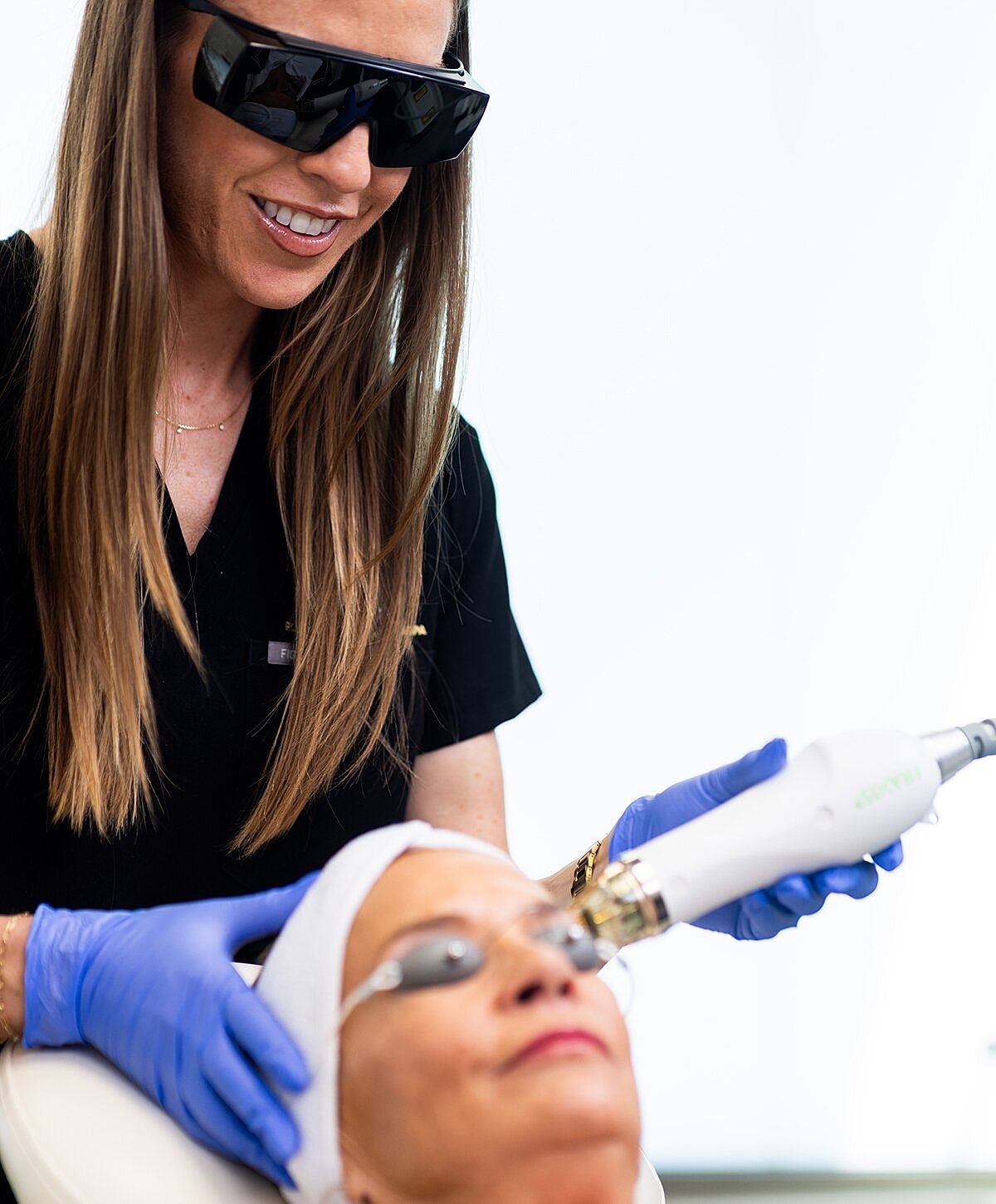 Skincare treatment in progress at a clinic