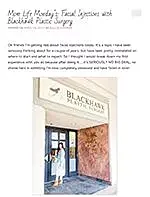 Woman outside Blackhawk Plastic Surgery clinic entrance.