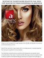 Aesthetic professionals awards announcement with image.