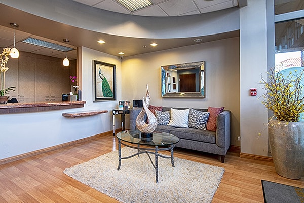 Blackhawk Plastic Surgery welcoming reception area with seating and front desk