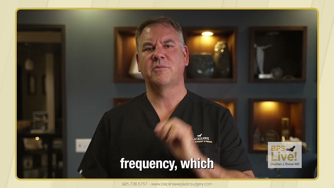 Doctor discussing frequency in plastic surgery.